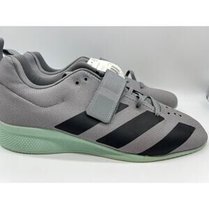 adidas Adipower Weightlifting 2 Gray Black Green EG1215 Men's Shoes Size 14